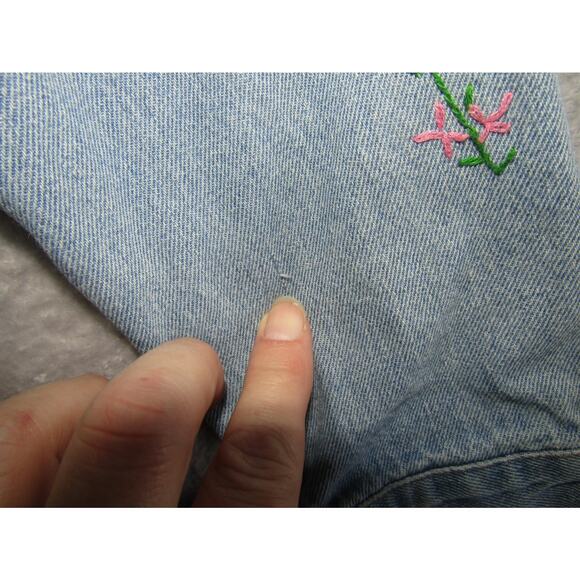 The Style Between Us Girls S Light Wash Denim Jacket Embroidered Butterfly Hoo - Picture 10 of 11